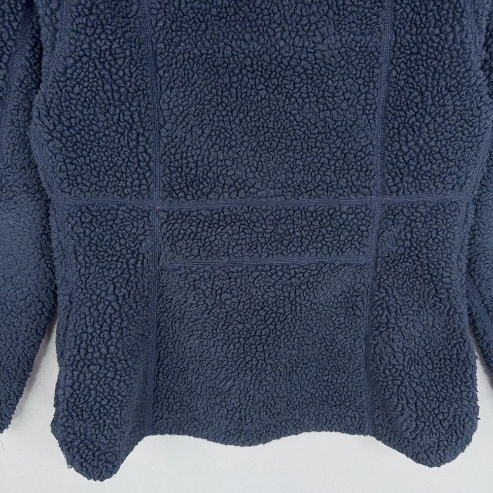 L.L.Bean Jacket Womens XS Mountain Pile Fleece Sherpa Blue Hooded Deep Pile Zip - Picture 7 of 11